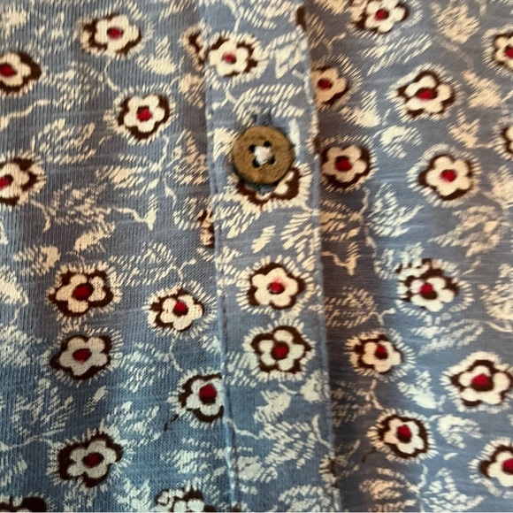 Blue Patterned Button-Up Shirt - Picture 5 of 6